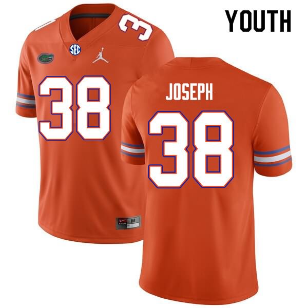 Youth NCAA Florida Gators Carlson Joseph #38 Stitched Authentic Nike Orange College Football Jersey CXG3365VB